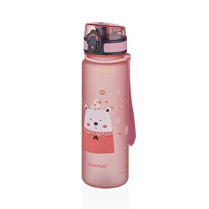 500ml Yeni Koleksiyon Sevimli Hayvanlar Desenli Tritan Çocuk Su Matarası Pembe