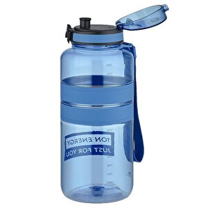 1500ml Yeni Koleksiyon Mega Boy Silikon Gövde Tritan Su Matarası Bpa Yok Koku Yok Lacivert