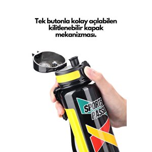 800ml Sports Passion Kayma Yapmayan Tutma Bölmeli Tritan Su Matarası Bpa Yok Koku Yok Yeşil