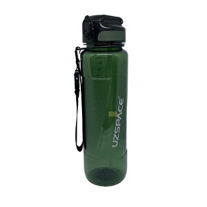 1000ml Pipetli Ölçü Skalalı Şeffaf Gövde Tritan Su Matarası Bpa Yok Koku Yok Yeşil