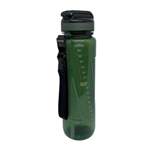 1000ml Pipetli Ölçü Skalalı Şeffaf Gövde Tritan Su Matarası Bpa Yok Koku Yok Yeşil