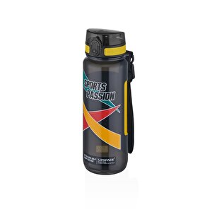 500ml Sports Passion Kayma Yapmayan Tutma Bölmeli Tritan Su Matarası Bpa Yok Koku Yok Siyah