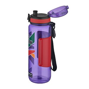 800ml Sports Passion Kayma Yapmayan Tutma Bölmeli Tritan Su Matarası Bpa Yok Koku Yok Mor
