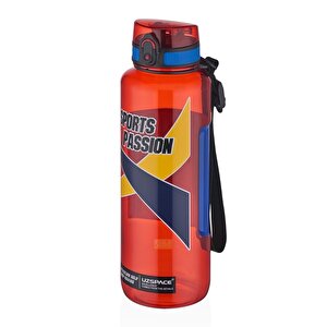 1200ml Büyük Boy Sports Passion Kayma Yapmayan Tutma Bölmeli Tritan Su Matarası Bpa Yok Koku Yok Kırmızı