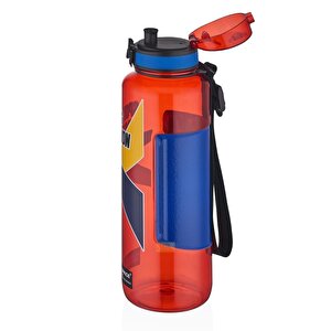 1200ml Büyük Boy Sports Passion Kayma Yapmayan Tutma Bölmeli Tritan Su Matarası Bpa Yok Koku Yok Kırmızı