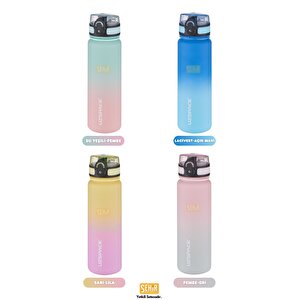 Uzspace 500ml Yeni Çift Renkli Sızdırmaz Bpa İçermez Kilitlenebilir Kapaklı Motivasyonel Tritan Su Matarası Pembe-gri