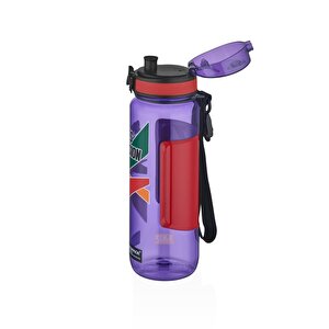500ml Sports Passion Kayma Yapmayan Tutma Bölmeli Tritan Su Matarası Bpa Yok Koku Yok Mor