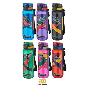 Uzspace 500ml Sports Passion Kayma Yapmayan Tutma Bölmeli Tritan Su Matarası Bpa Yok Koku Yok Mor