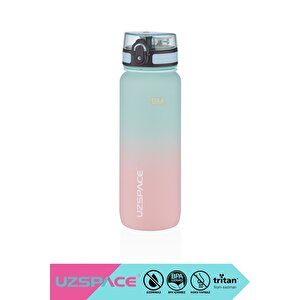 800ml Yeni Çift Renkli Sızdırmaz Bpa İçermez Kilitlenebilir Kapaklı Motivasyonel Tritan Su Matarası Su Yeşili-pembe
