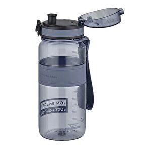 650ml Yeni Koleksiyon Standart Boy Silikon Gövde Tritan Su Matarası Bpa Yok Koku Yok Gri