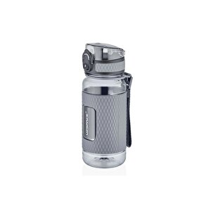 400ml Silikon Korumalı Kaydırmaz Gövde Tritan Su Matarası Bpa Yok Koku Yok Açık Gri