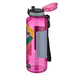 1500ml Mega Boy Sports Passion Kayma Yapmayan Tutma Bölmeli Tritan Su Matarası Bpa Yok Koku Yok Pembe