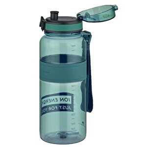 1000ml Yeni Koleksiyon Büyük Boy Silikon Gövde Tritan Su Matarası Bpa Yok Koku Yok Koyu Yeşil