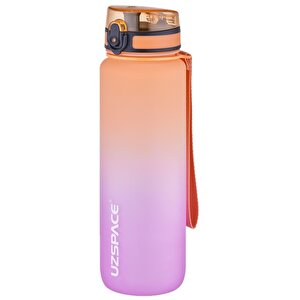 1000ml Büyük Boy Soft Touch Çift Renk Motivasyon Tritan Su Matarası Bpa Yok Koku Yok Turuncu-mor