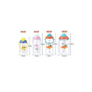 Uzspace 1500ml Yeni Koleksiyon Askılı Kulplu Pipetli/pipetsiz Kullanım Tritan Çocuk Su Matarası Pembe-mavi