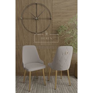 Nil Serisi Lak Panel Mdf Beyaz Mermer Desen Masa 83x164 Gold Ayak Masa Takımı 6 Adet Açık Gri Sandal