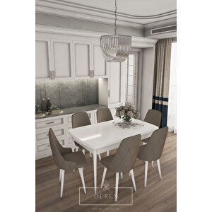 Prestij Serisi Mutfak Ve Salon Masa Takımı 6 Adet Kahve Sandalye