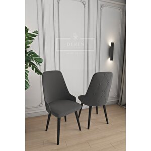 Prestij Serisi Mutfak Ve Salon Masa Takımı 6 Adet Antrasit Sandalye