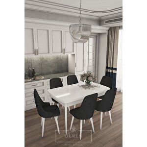 Prestij Serisi Mutfak Ve Salon Masa Takımı 6 Adet Siyah Sandalye