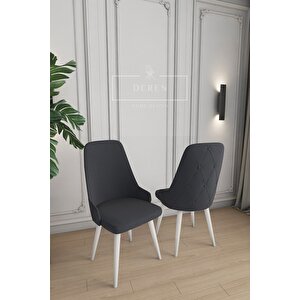 Luna Serisi, 80x132 Açılabilir Mdf Mutfak Ve Yemek Masası Takımı + 4 Adet Füme Sandalye