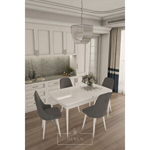 Fier Serisi Mutfak Ve Salon Yemek Masası Takımı + 4 Adet Antrasit Sandalye