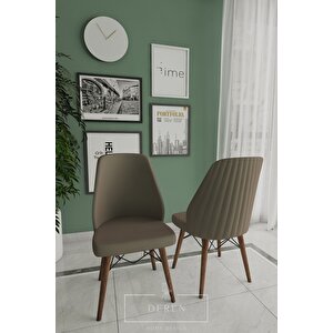 Alfa Serisi, 80x132 Açılabilir Mdf Mutfak Ve Yemek Masası Takımı 4 Adet Kahve Sandalye