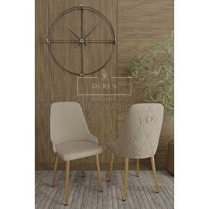 Nil Serisi Lak Panel Mdf Beyaz Mermer Desen Masan 83x164 Gold Ayak Masa Takımı 6 Adet Kapiçino San