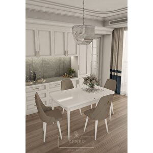 Fier Serisi Mutfak Ve Salon Yemek Masası Takımı + 4 Adet Kahve Sandalye
