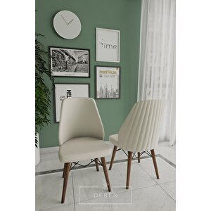 Alfa Serisi, 80x132 Açılabilir Mdf Mutfak Ve Yemek Masası Takımı 4 Adet Krem Sandalye