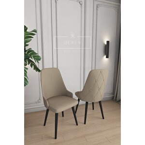 Luna Serisi, 80x132 Açılabilir Mdf Mutfak Ve Yemek Masası Takımı + 4 Adet Cappucino Sandalye