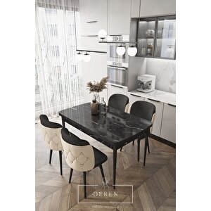Novella Serisi, 80x132 Mutfak Ve Salon Yemek Masası Takımı (4 Adet Sandalyeli̇)