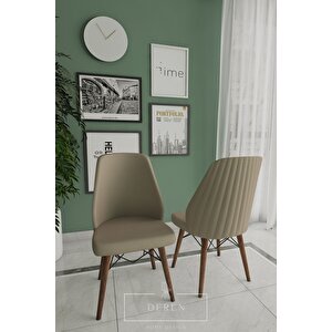 Alfa Serisi, 80x132 Açılabilir Mdf Yemek Masası Takımı 6 Adet Cappucino Sandalye