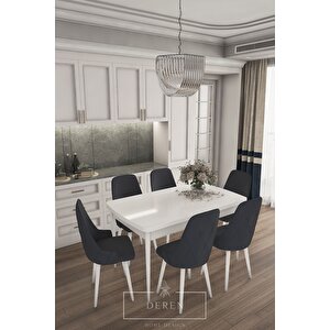 Prestij Serisi Mutfak Ve Salon Masa Takımı 6 Adet Füme Sandalye
