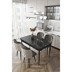 Novella Serisi, 80x132 Mutfak Ve Salon Yemek Masası Takımı (4 Adet Sandalyeli̇)