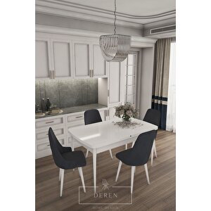 Vanessa Serisi Mutfak Ve Salon Masa Takımı + 4 Adet Füme Sandalye