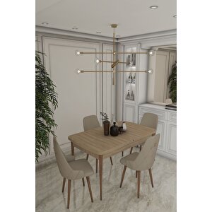 Fier Serisi Mutfak Ve Salon Yemek Masası Takımı + 4 Adet Kapiçino Sandalye