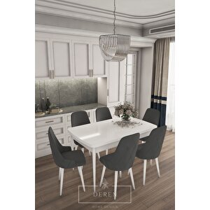 Prestij Serisi Mutfak Ve Salon Masa Takımı 6 Adet Antrasit Sandalye