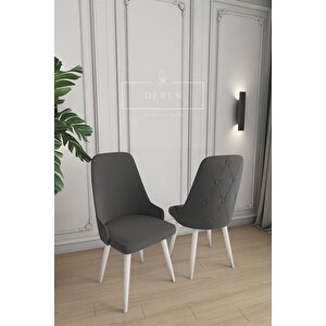 Prestij Serisi Mutfak Ve Salon Masa Takımı 6 Adet Antrasit Sandalye