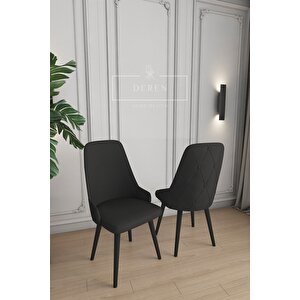 Prestij Serisi Mutfak Ve Salon Masa Takımı 6 Adet Siyah Sandalye