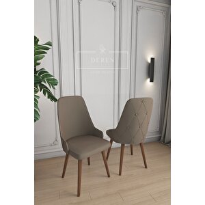 Luna Serisi, 80x132 Açılabilir Mdf Mutfak Ve Yemek Masası Takımı 6 Adet Kahve Sandalye