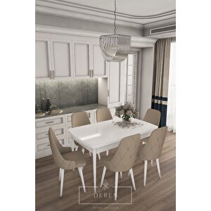 Prestij Serisi Mutfak Ve Salon Masa Takımı 6 Adet Cappucino Sandalye