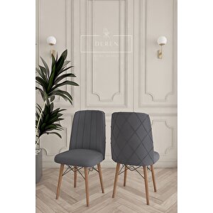 Astera Serisi Açılabilir Masa + 4 Adet Füme Baby Face Kumaş Mutfak Salon Yemek Odası Takımı