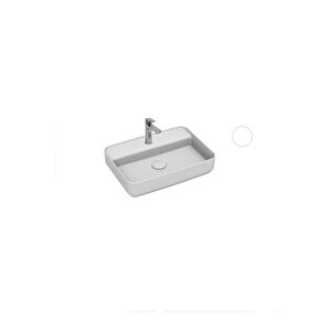 Infinity Tezgah Üzeri Lavabo 55 Cm Beyaz Extra Dekorsuz Delikli 10nf66055