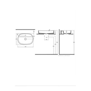 Infinity Batarya Delikli Tezgah Üstü Lavabo 60 Cm Antrasit Extra 10nf65060