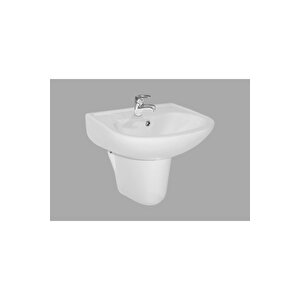 Ece Tek Parça Lavabo 41*51 (batarya Delikli) (10tp70050ec-dl) + Yarım Ayak Beraber