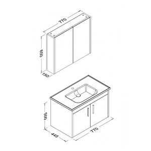 Gama 80 Cm Banyo Dolabı - Beyaz