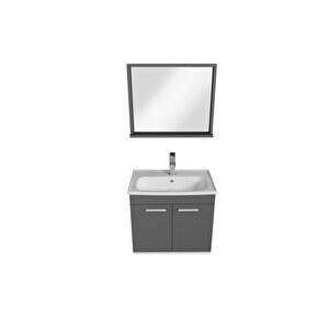 Rubino Banyo Dolabı Beyaz - Antrasit 60 Cm