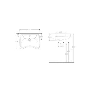 Bedensel Engelli Takım Lavabo 60 Cm
