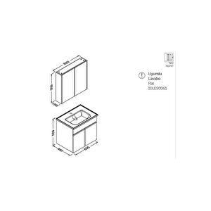 Isvea Trio 65 Cm Banyo Dolabı, Amalfi