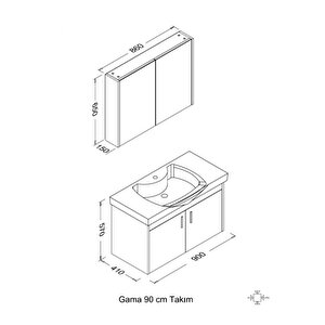 Gama 90 Cm Banyo Dolabı